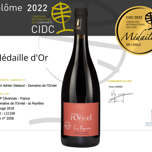 MEDAILLE CONCOURS DES CABERNETS DU MONDE  2022