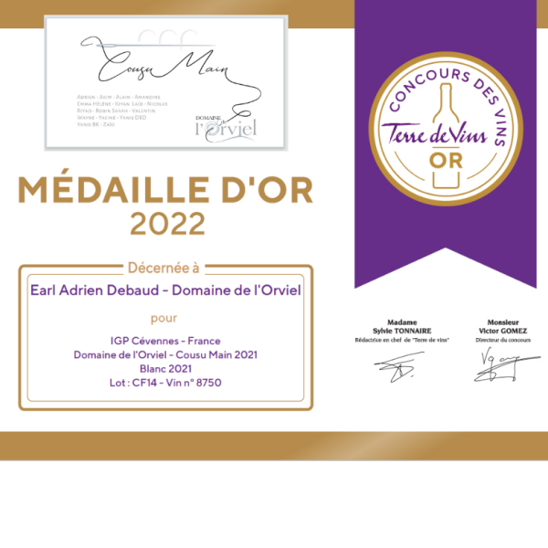 MEDAILLE CONCOURS TERRE DE VINS 2022